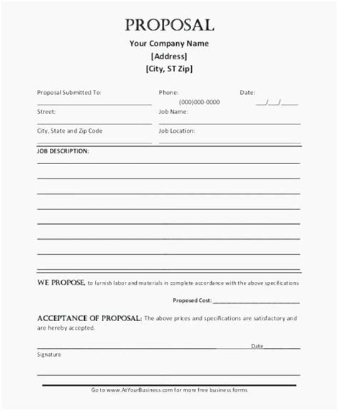 Free Printable Contractor Proposal Forms Peterainsworth