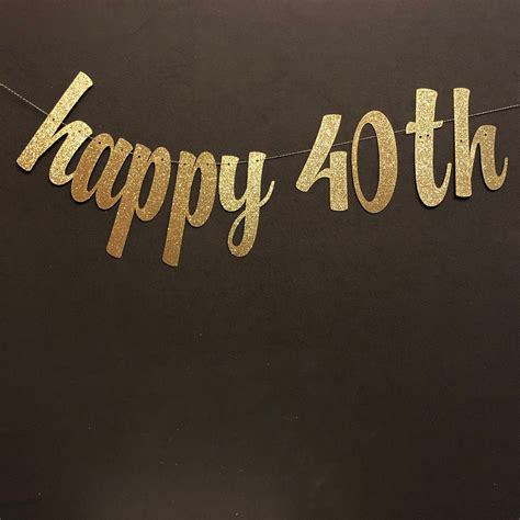 Happy 40th Birthday Party Banner Birthday Party Decor 40th Birthday