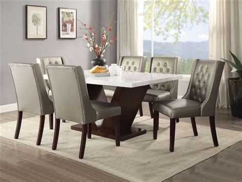 Shop allmodern for modern and contemporary walnut dining room sets to match your style and budget. Forbes 7 Piece Dining Room Set in White Marble & Walnut ...