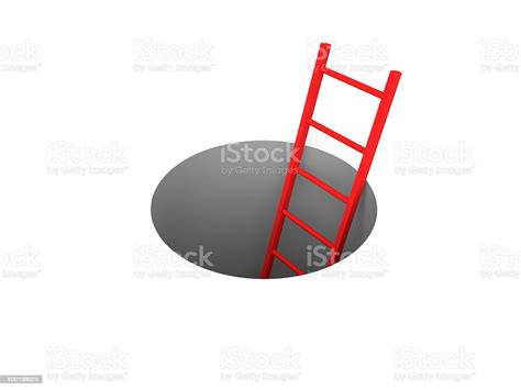 3d Ladder Coming Out Of A Hole Stock Photo Download Image Now Hole