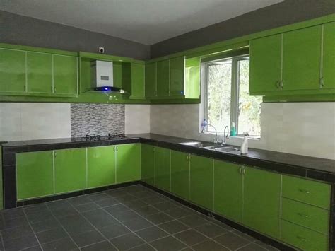 Desain kabinet dengan bukaan samping. skillperabut: Kabinet Dapur warna hijau Terang