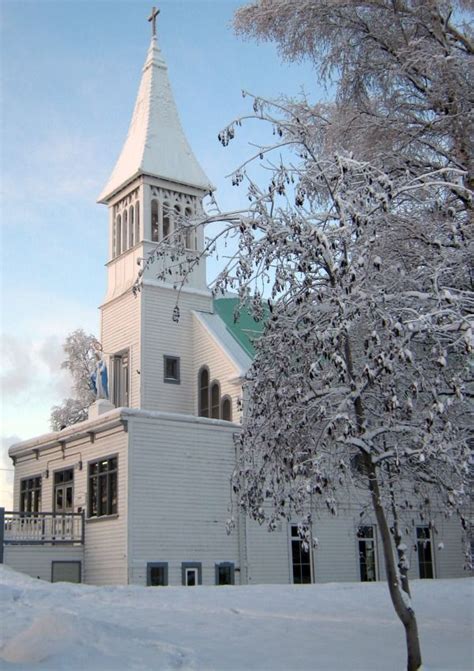 Winter Downtown Association Of Fairbanks Fairbanks Alaska Church