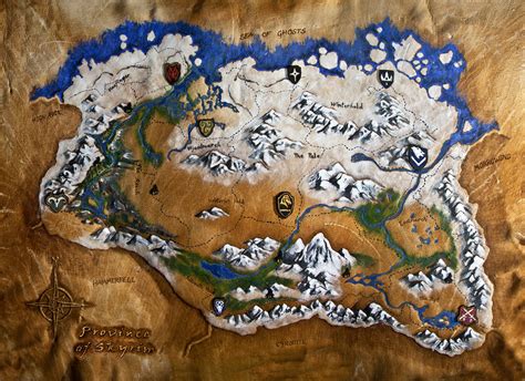 Oc Art Handmade Leather Map Of Skyrim Rskyrim