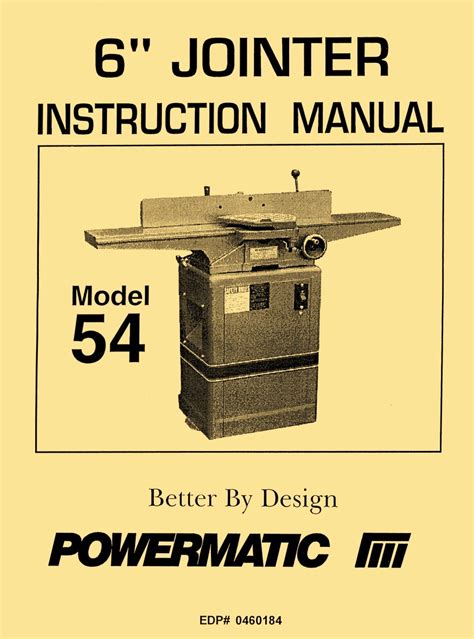 Powermatic Model Jointer Instructions And Parts Owner S Manual