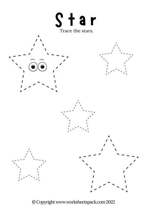 Free Star Tracing Template Worksheets Printable Printable And Online