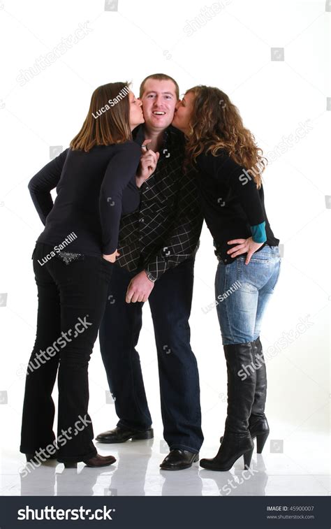 And the married man sleepover. One Man, Two Girls Stock Photo 45900007 : Shutterstock