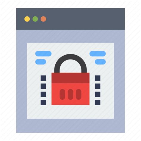 Browser Information Lock Page Protected Security Web Icon