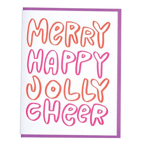 Merry Happy Jolly Cheer Card In 2020 Cheers Card Merry Happy Fun