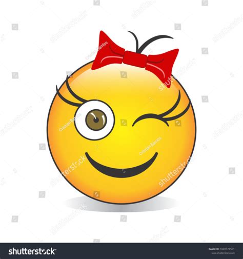 Happy Wink Emoji Vector Stock Vector Royalty Free 1049574551