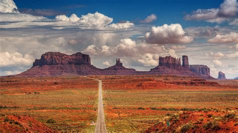 Monument Valley Rock Formation Desert Clouds Landscape Wallpapers
