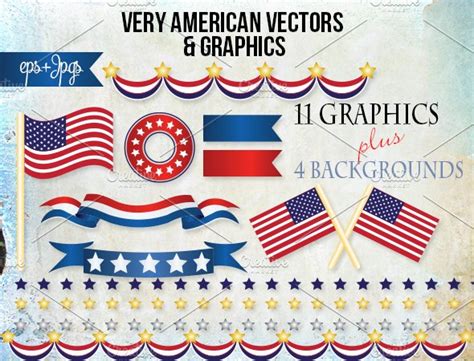 America Flag Banners Graphic Vectors Pre Designed Vector Graphics