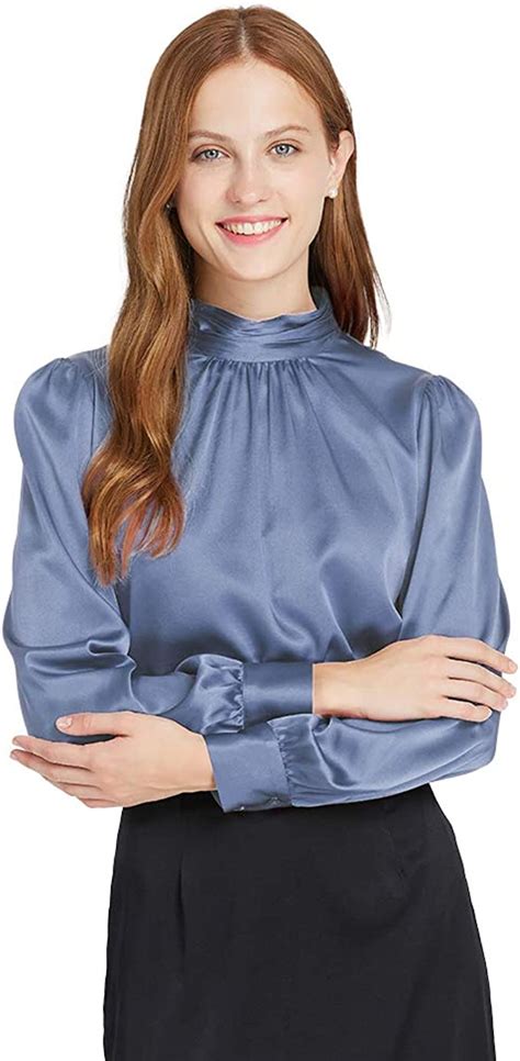 Lilysilk Silk Blouses For Women Long Sleeve Soft Charmeuse 19mm Retro Style Ladies Royal Top At