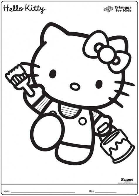 Aku tak pandai mewarnai gambar di atas kanvas. Gambar Mewarnai Hello Kitty Cantik - Gambar Mewarnai Terbaik