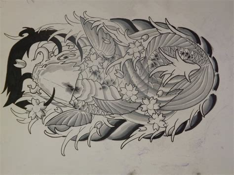 Koi Fish Dragon Drawing At Getdrawings Free Download