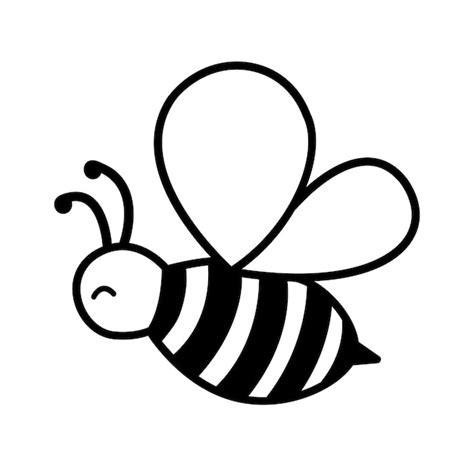 Premium Vector Cute Simple Black And White Bee Insect Vector