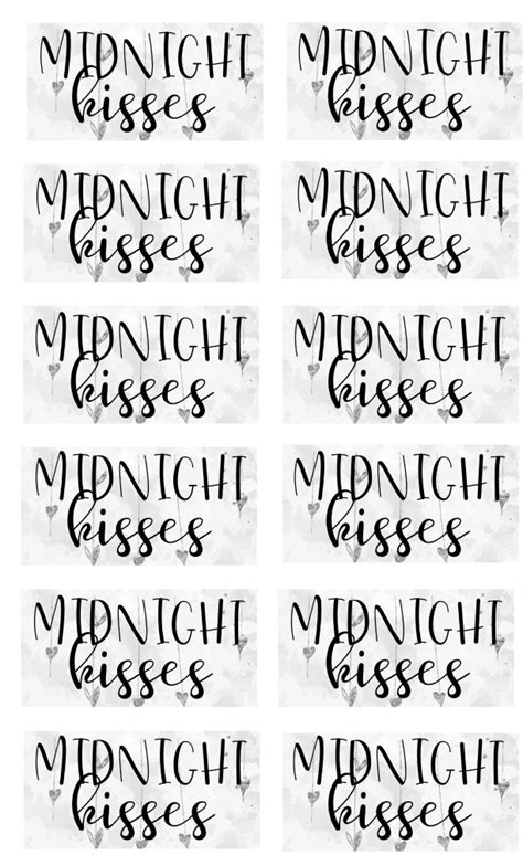 new year s eve midnight kisses party favor craft printable