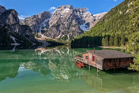 Hd Wallpaper Italy Lago Di Braies South Tyrol Lake Braies