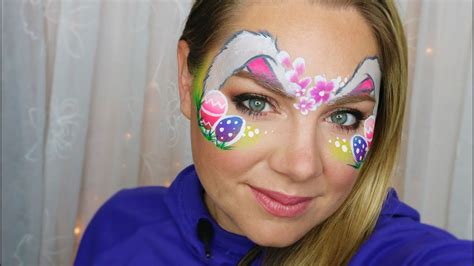 Easter Bunny And Eggs Face Painting Tutorial Youtube