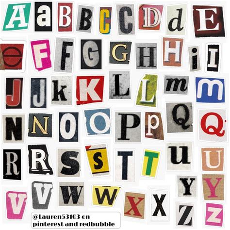 Newspaper Cutout Stickers In 2021 Lettering Alphabet Lettering