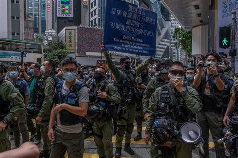 On Chinas National Day Hong Kong Police Quash Protests The New York