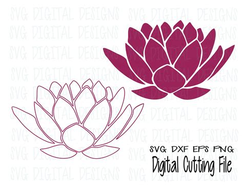 Lotus Flower Svg Dxf Png Eps Lotus Flower Cutting files