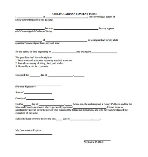 Free 7 Sample Legal Guardianship Forms In Pdf Ms Word