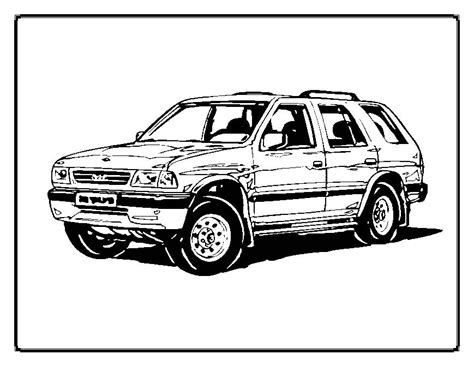 Haideți să învățăm să colorăm desene. Plansa de colorat cu un jeep