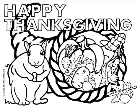 Thanksgiving Cornucopia Coloring Page Crafting The Word Of God