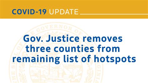 Covid 19 Update Gov Justice Removes Three Counties From Remaining