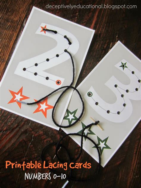 Printable Lacing Cards Numbers 0 10 Relentlessly Fun Deceptively