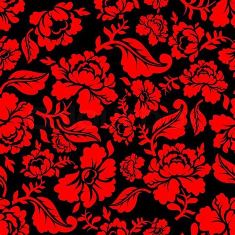 Stock Vector Of Red Rose Seamless Pattern Floral Texture