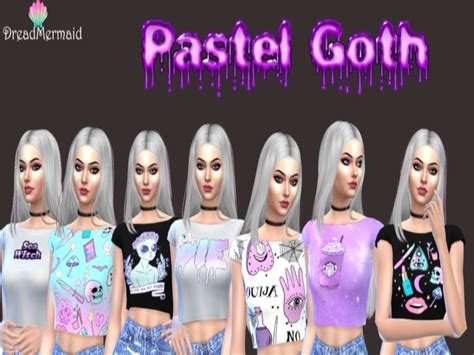 The Sims Resource Pastel Goth Crops Mesh Needed