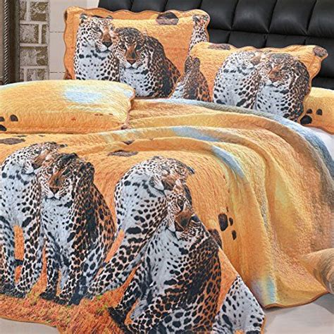 Bnf Home Safari Leopard Quilts 6 Pcs Set Queen Best Quilted Comforter