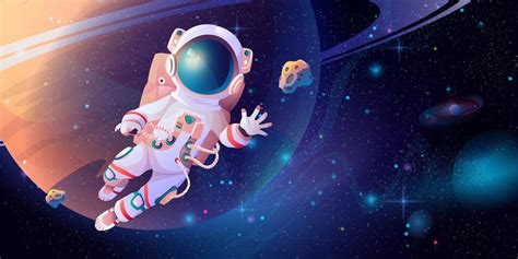 Premium Vector Cosmonaut Astronaut On Orbit Exploring Outer Space