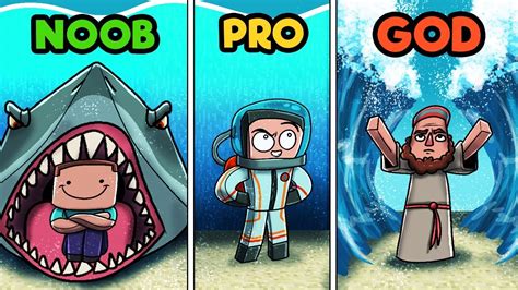 Minecraft Noob Vs Pro Vs God Underwater Base In Minecraft Youtube