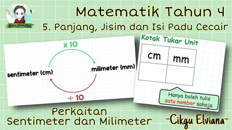 Matematik Tahun 4 Perkaitan Sentimeter Dan Milimeter Cara Pengiraan