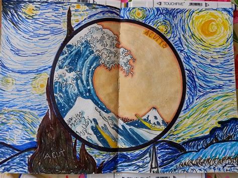 Starry Night And The Great Wave Off Kanagawa Starry Night Starry