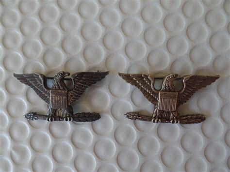 Ww2 Us Colonel War Eagle Rank Insignia Original Authentic Period Items