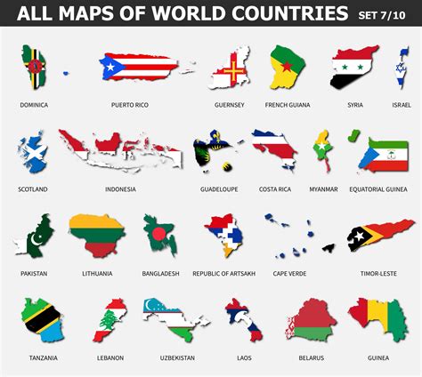 All Maps Of World Countries And Flags Set 7 Of 10 Collection Of