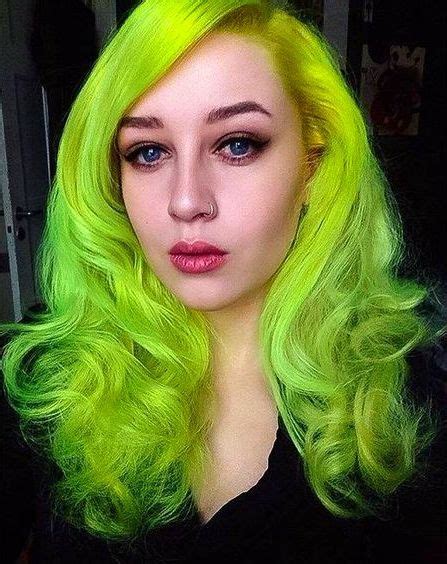 Neon Green Hair Color With Images Neon Green Hair