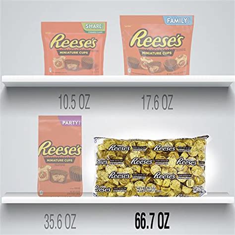 reese s miniatures gold foils milk chocolate peanut butter cups candy bulk 66 7 oz bulk bag