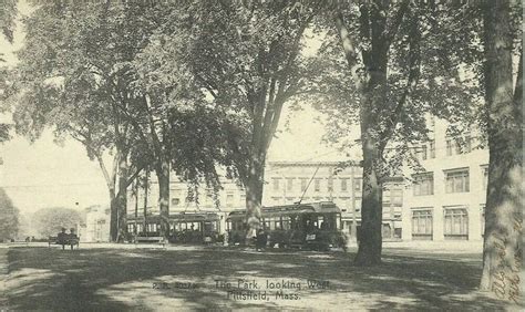 Pittsfield Massachusetts Park Looking West Trolley 1905 Postcard