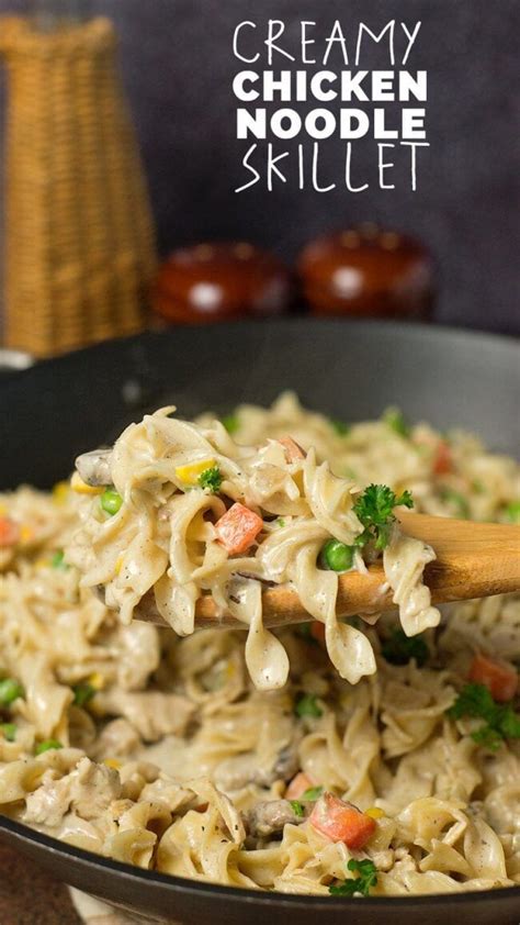 Cook until pasta is tender. Creamy Chicken Noodle Skillet Recipe - tastes almost like ...