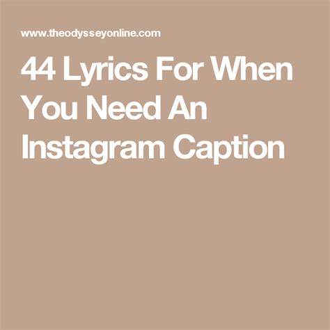 Not sure if you should promote your music on instagram? 44 Lyrics For When You Need An Instagram Caption | Good ...