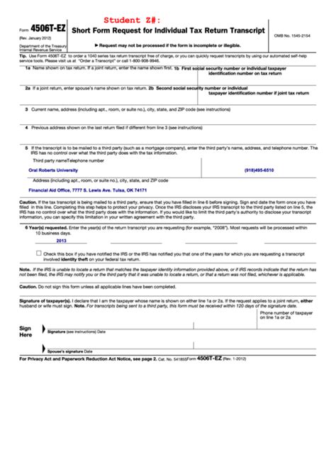 Irs Form 4506t Printable Printable Forms Free Online
