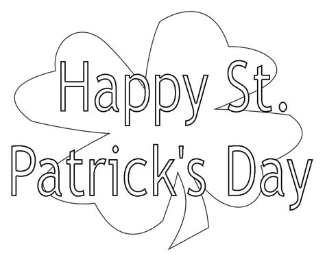 Happy Saint Patrick S Day Coloring Page Free Printable Coloring