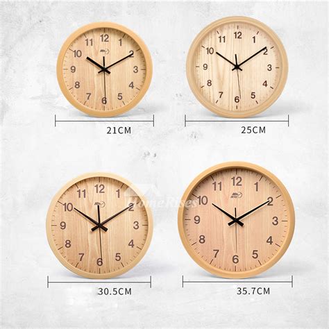 Round Wall Clock 10 Inch Wood Hanging Rustic Bedroom Office