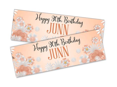 X Personalised Birthday Banner Floral Adult Party Decoration Etsy