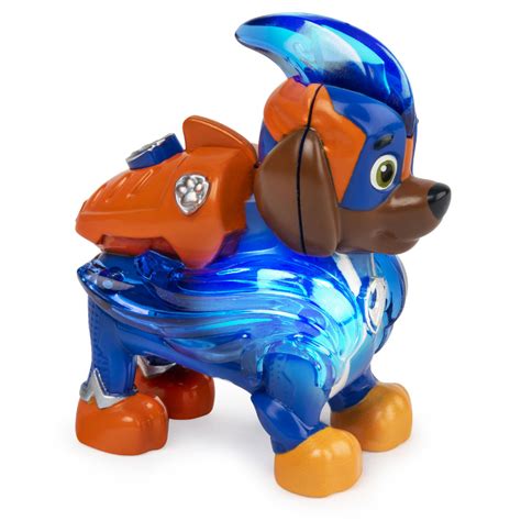Paw Patrol Mighty Pups Charged Up Zuma Collectible Figure With Light
