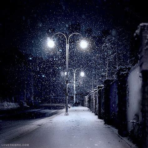 Snowing At Night Photography Snow Night Winter Pictures Winter Scenes